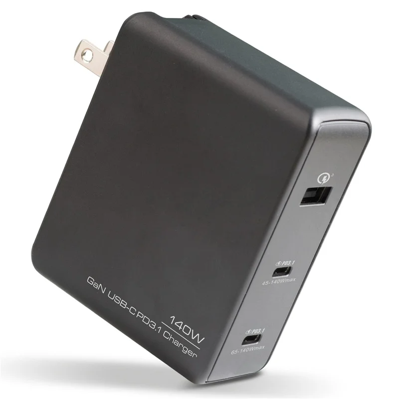 Bulk Purchasing GaN PD 140W Fast Charger Dual Type-C + USB Power Adapter, US Plug - Black