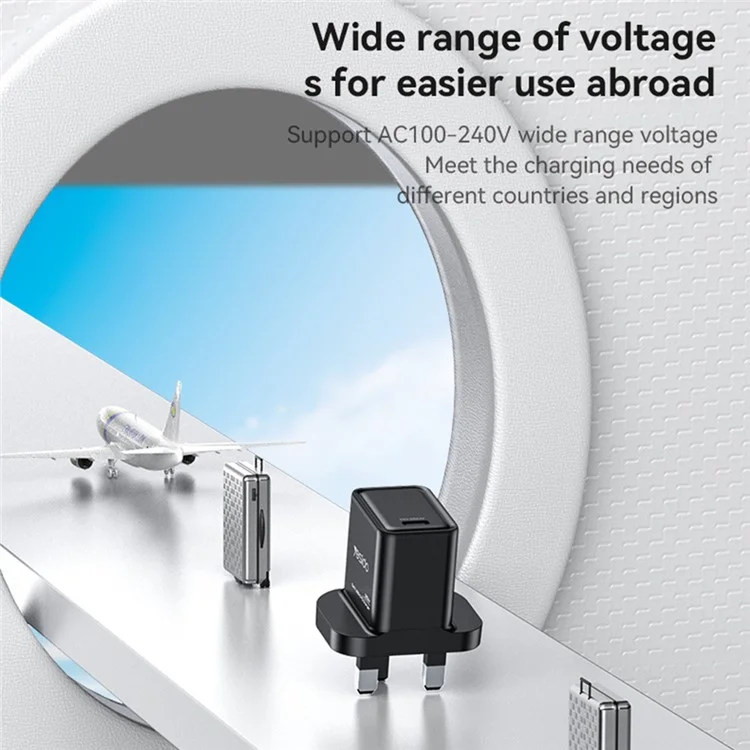 YESIDO YC81 GaN 25W Phone Charger Type-C Port Power Adapter