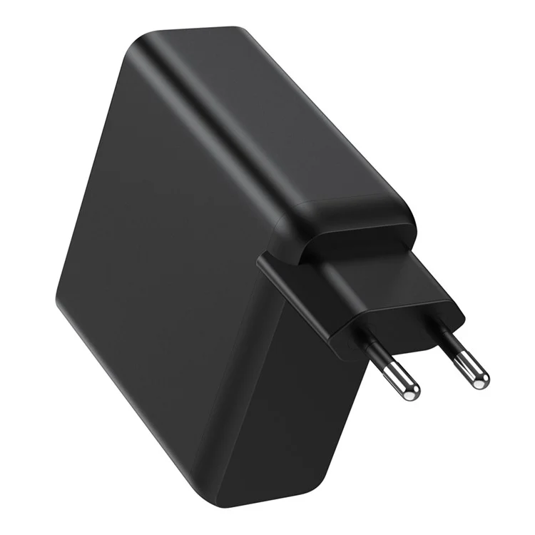 Быстрое зарядное устройство с 3 портами Type-C и 1 портом USB-A мощностью 100 Вт, адаптер с технологией GaN, черный цвет / Европейская вилка