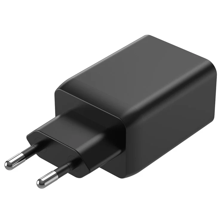 Массовая закупка 45-ваттного двойного USB-C GaN-зарядного устройства для быстрой зарядки телефонов и планшетов - черный / евровилка