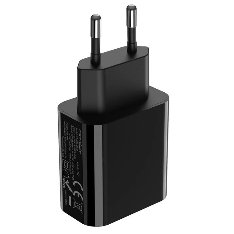 Блочная закупка зарядного устройства PD 30 Вт GaN с одним портом USB-C для быстрой зарядки, адаптер питания - черный / вилка ЕС