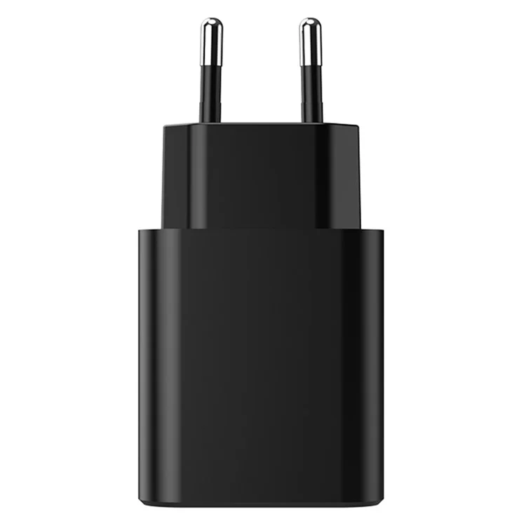 Chargeur GAN 30W PD avec 2 ports Type-C et 1 port USB-A pour une charge rapide des téléphones - Noir / Prise UE
