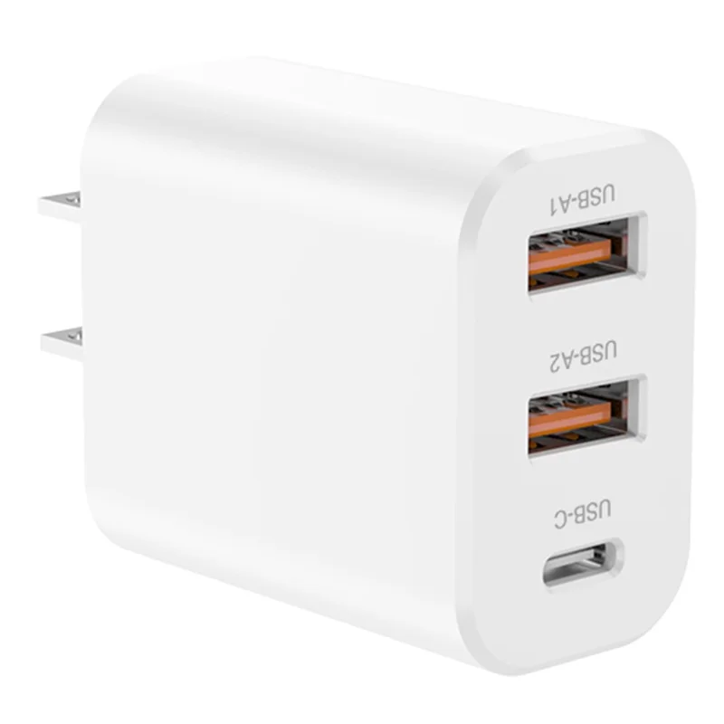 Bulk Purchasing GAN PD 30W Wall Charger 2 USB-A + 1 Type-C Fast Charging Adapter - White / US Plug