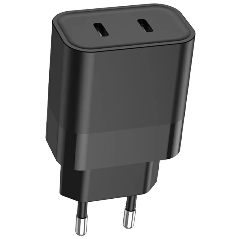 Bulk Purchasing GAN PD 20W Dual USB-C Port Charger Phone Fast Charging Adapter - Black / EU Plug