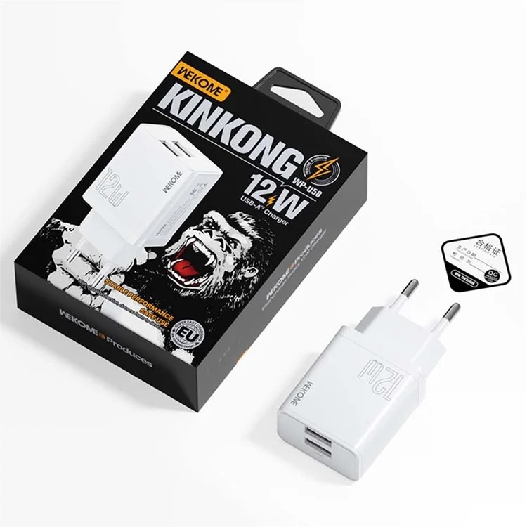 Chargeur USB WEKOME WP-U58 12W à double port de charge rapide - Prise EU