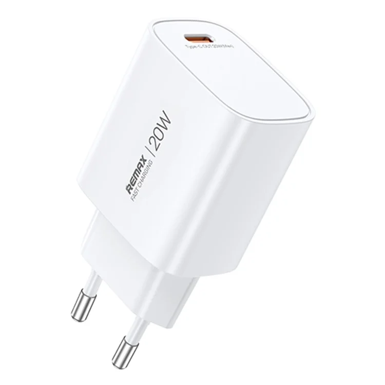 Adaptador de carga rápida GaN REMAX U187-C20W Tipo-C PD 20W Cargador portátil compacto - Enchufe UE