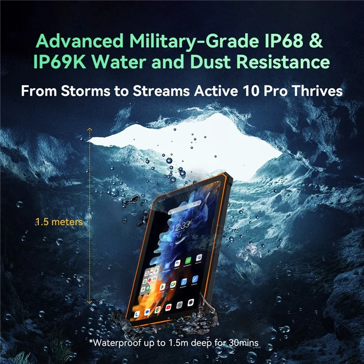 Blackview Active 10 Pro 10,95 pollici 5G Tablet Rugged Dimensity 7300 12 + 512GB 108MP Fotocamera - Nero 