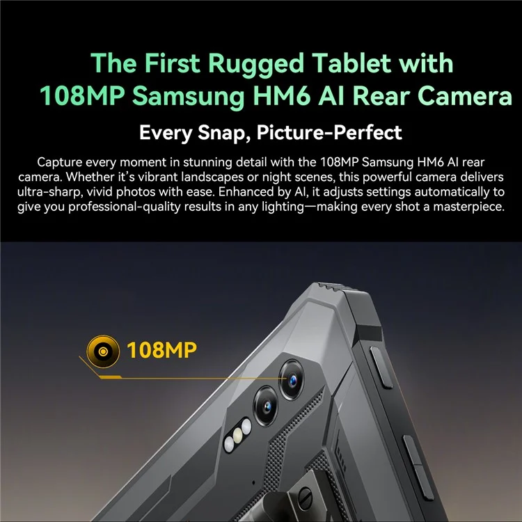 Blackview Active 10 Pro 10,95 pollici 5G Tablet Rugged Dimensity 7300 12 + 512GB 108MP Fotocamera - Nero 