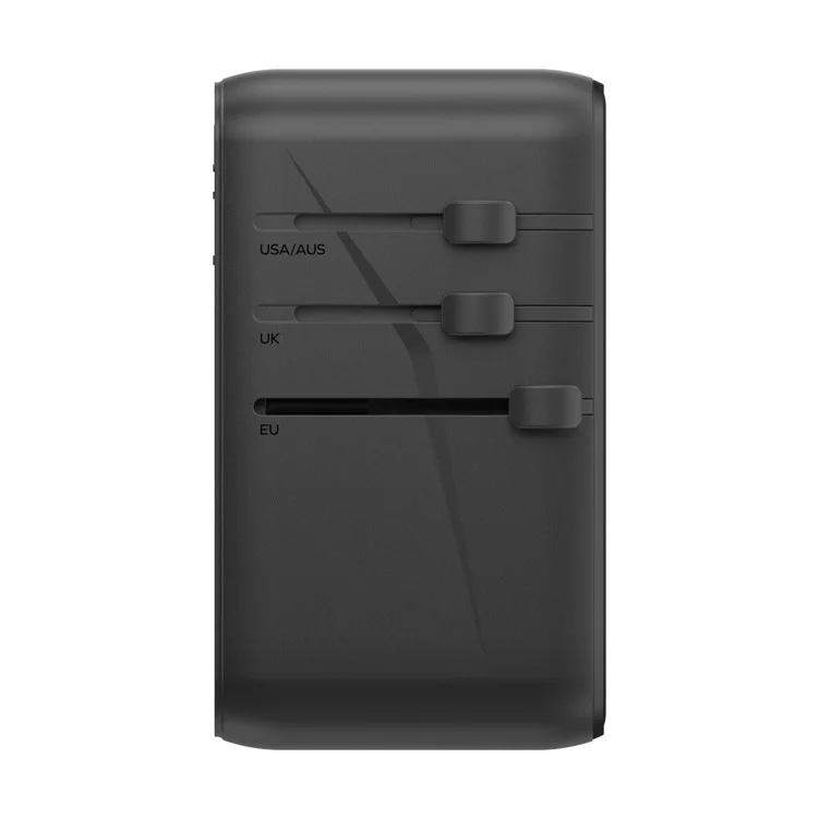 MOMAX 1-World 140W GaN PD Globales Reiseladegerät Mehrport-Schnellladung Adapter mit USB-C Kabel - Schwarz