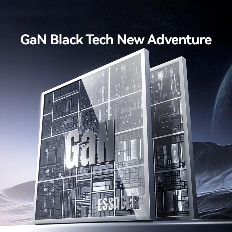 ESSAGER PD 33W GaN Dual Type-C Travel Charger with LED Display Fast Charging Compact Power Adapter - EU Plug  /  White