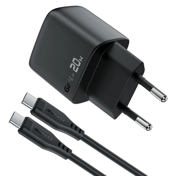 ACEFAST A113 For PD20W USB-C GaN Charger Kit LED Display Fast Charging High Efficiency Adapter - EU Plug