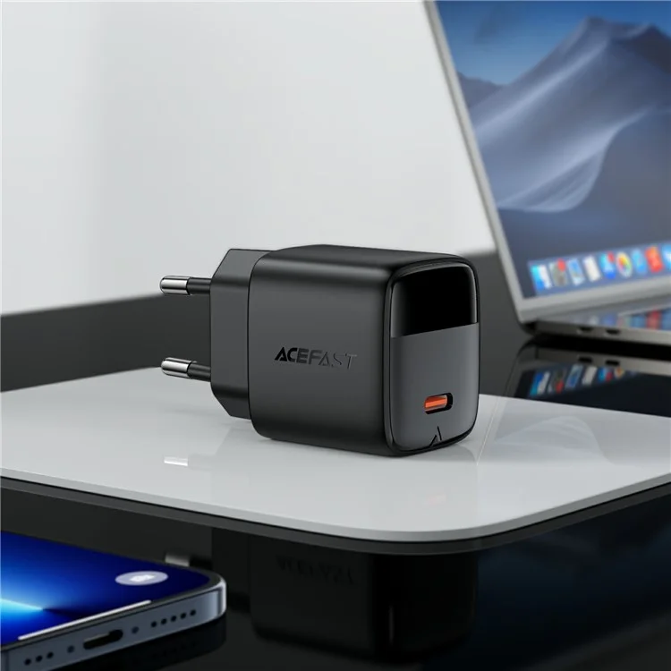 ACEFAST A113 PD 20W GaN Typ-C Ladegerät mit LED-Display für Smartphones - EU-Stecker