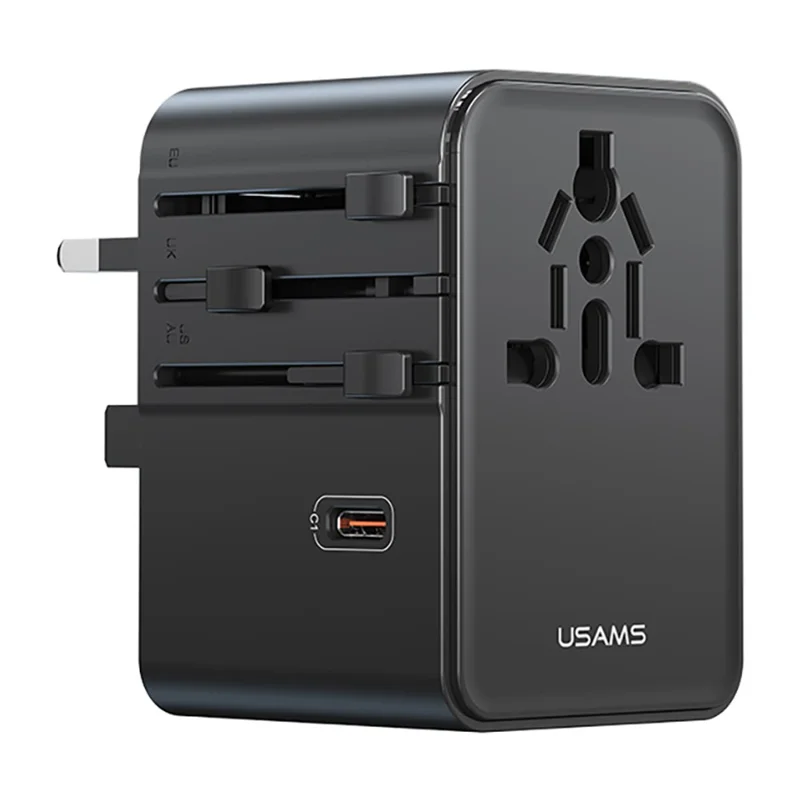 USAMS CC310 T68 70W Travel Phone Adapter 5-Port Multi-Country Converter Fast Charging 2500W Wall Charger