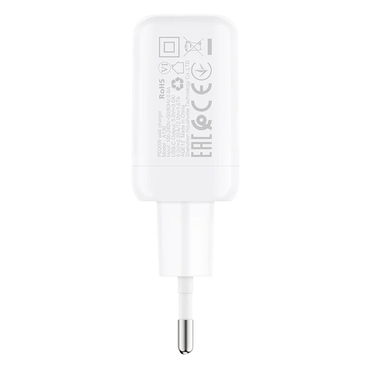ACEFAST A130 PD 20W USB-C Charger Single Port Travel Home Fast Charging Adapter - EU Plug