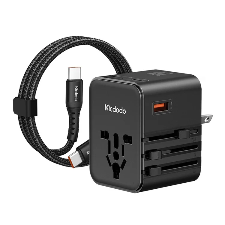 MCDODO CP-3260 MDD G5 Series Adaptador de Carregamento Universal de Viagem de 25W com Dois Tipos de Porta (Type-C + USB-A) e Cabo USB-C para USB-C
