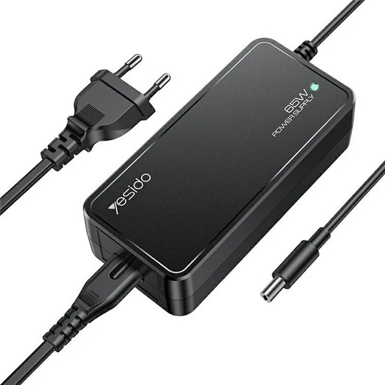 YESIDO CG11E Laptop Charger Kit 65W Fast Charging Power Adapter Compatible with Multiple Laptop Models - EU Plug