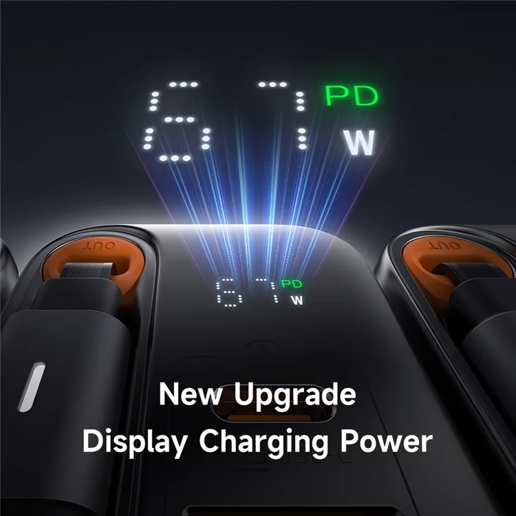 Chargeur rapide MCDODO CH-4100 GaN 67W Adaptateur de charge USB-C / USB-A avec câble rétractable pour plusieurs appareils - Prise européenne