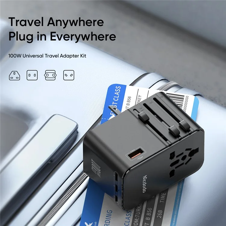 MCDODO CP-6140 MDD G5 Series 100W Universal Travel Adapter Charger 3 USB-C + USB-A Wall Charger Set with Type-C Cable