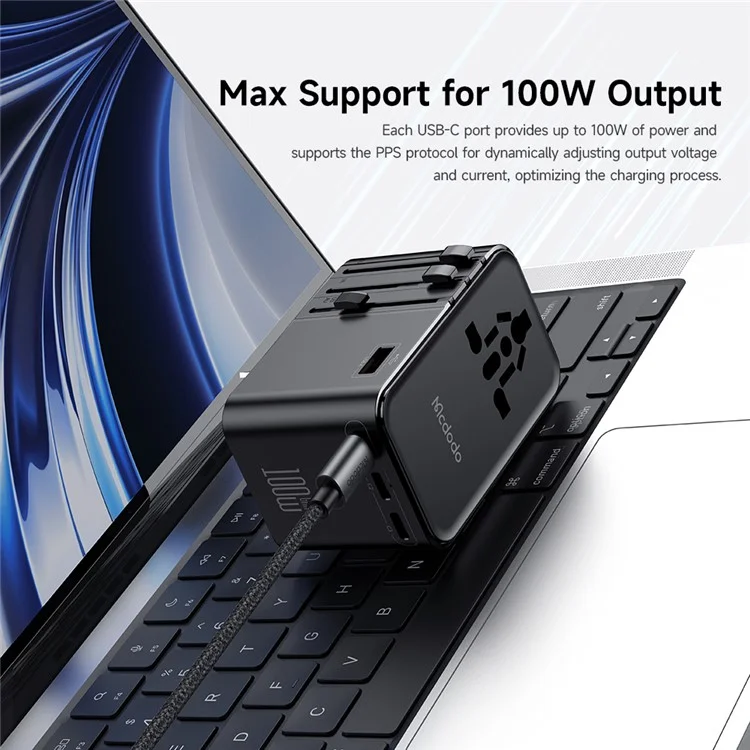 MCDODO CP-6140 MDD G5 Series 100W Universal Travel Adapter Charger 3 USB-C + USB-A Wall Charger Set with Type-C Cable