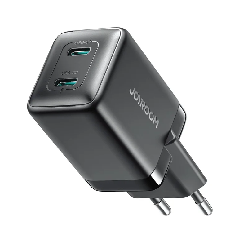 JOYROOM JR-TCG17 Cargador rápido GaN de 45W con doble puerto Tipo C para smartphones y tabletas - Enchufe europeo