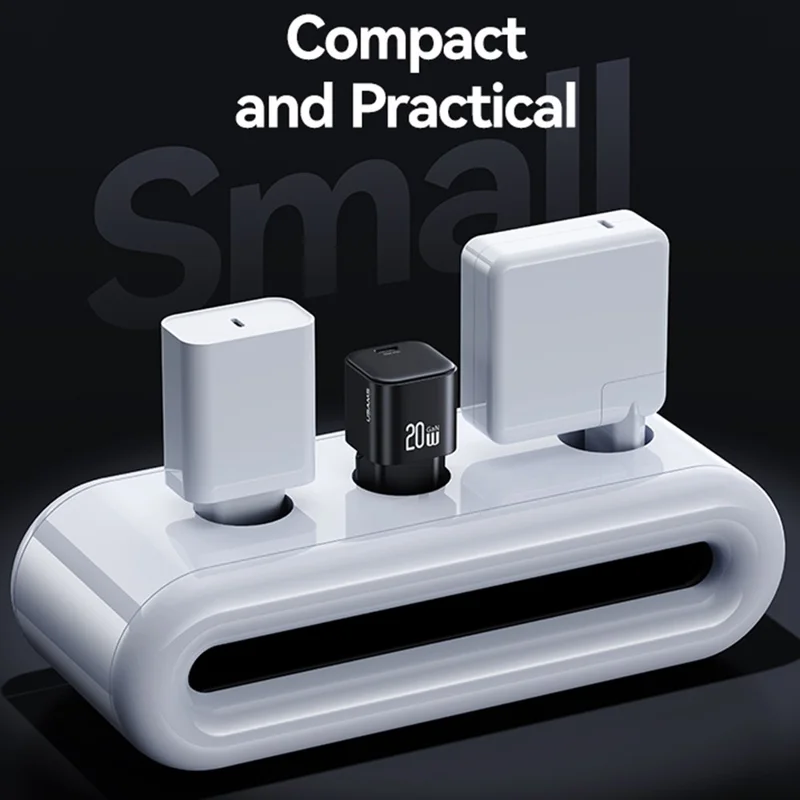 Carregador Rápido USAMS CC260 20W GaN Mini Adaptador de Energia Tipo-C para Carregamento Rápido - Plug Europeu