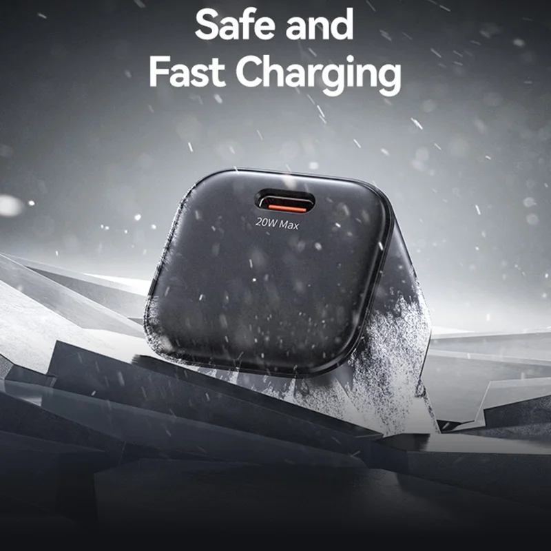 Carregador Rápido USAMS CC260 20W GaN Mini Adaptador de Energia Tipo-C para Carregamento Rápido - Plug Europeu