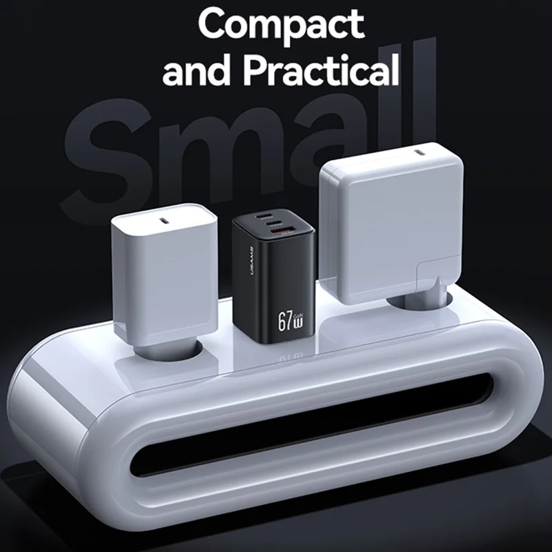 USAMS CC265 67Вт GaN-зарядное устройство с быстрой зарядкой, 3 USB-порта, сетевой адаптер - евровилка