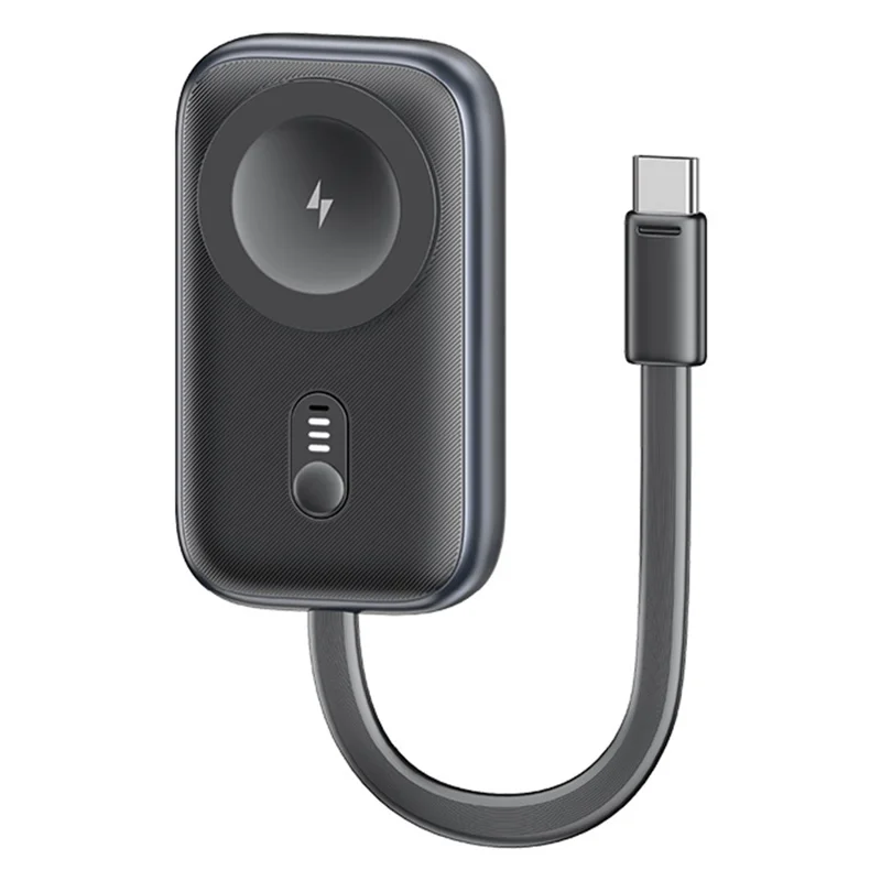 Chargeur sans fil USAMS CD245 pour montre avec Batterie externe 1200mAh et Câble Type-C intégré - Charge rapide 2,5W - Finition Oxydée