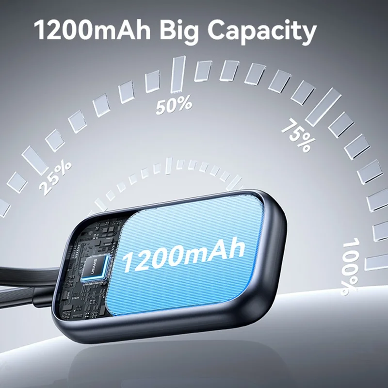 Chargeur sans fil USAMS CD245 pour montre avec Batterie externe 1200mAh et Câble Type-C intégré - Charge rapide 2,5W - Finition Oxydée