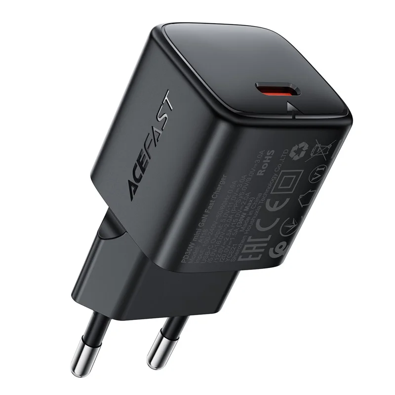 ACEFAST A118 PD 30 Вт USB-C быстрое зарядное устройство Mini GaN адаптер питания зарядный блок - евро-вилка