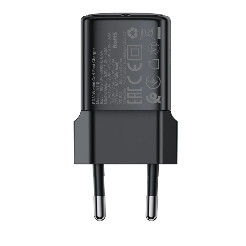ACEFAST A118 PD 30 Вт USB-C быстрое зарядное устройство Mini GaN адаптер питания зарядный блок - евро-вилка