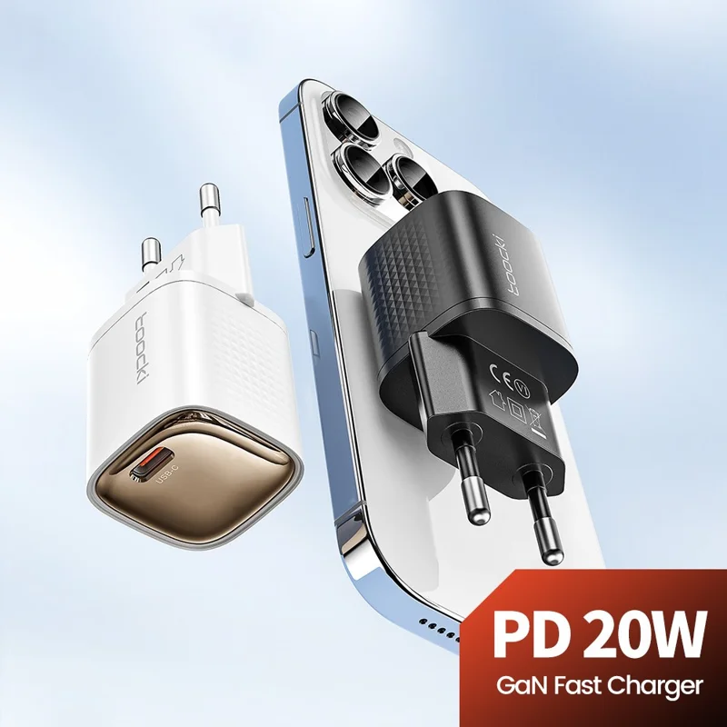 TOOCKI TCT20 PD 20W USB-C Wall Charger Fast Charging Adapter EU Plug - White