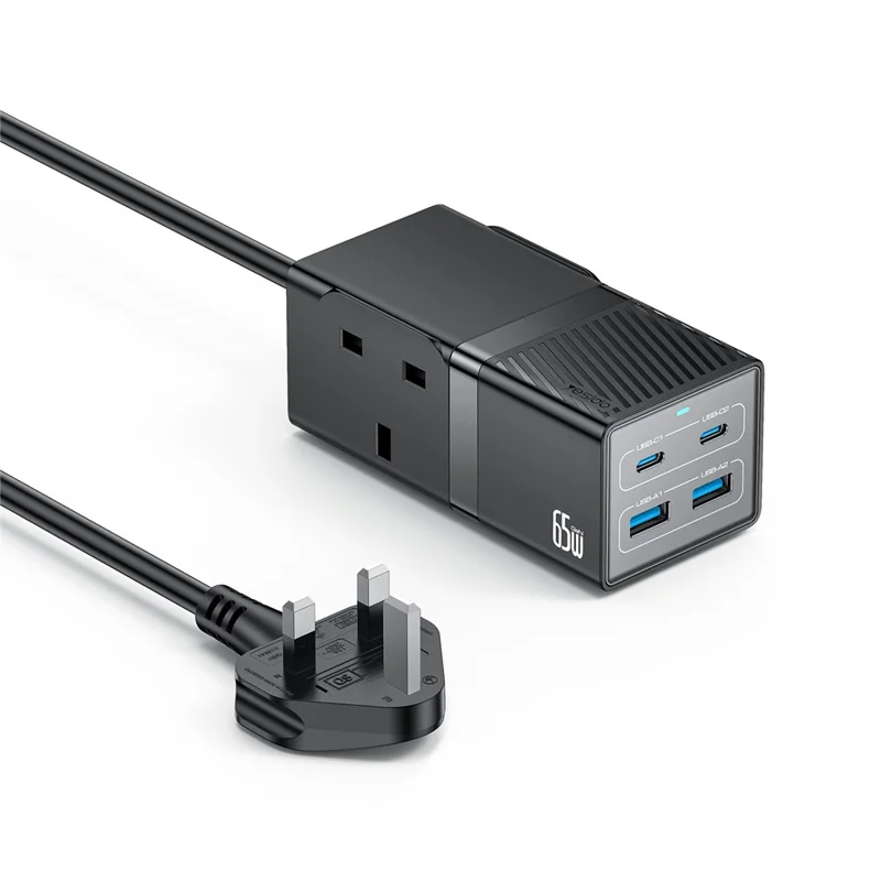 YESIDO MC38 65W Station de charge multiappareils GaN avec ports USB-C et USB-A - Prise britannique