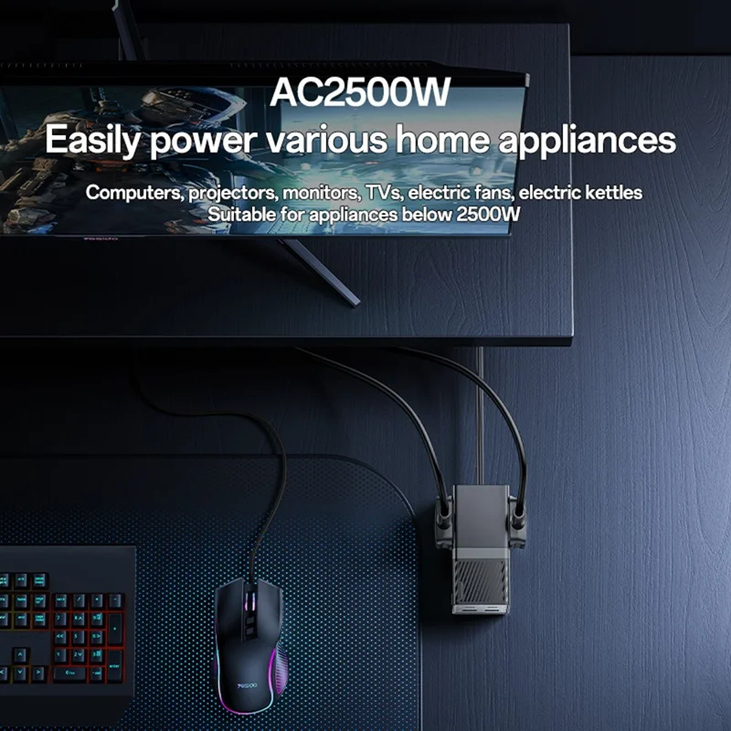 YESIDO MC37 Multiprise 40W Compatible Multi-Appareils avec Ports USB-C et USB-A Station de Charge Intelligente - Prise Britannique