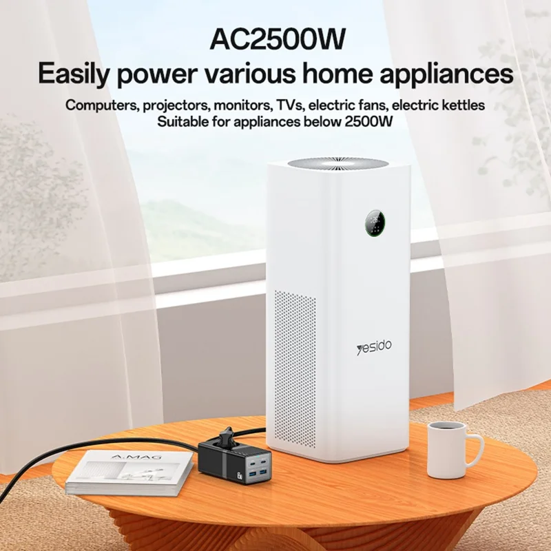 Station de charge YESIDO MC36 GaN USB-C USB-A 65W avec multiprise de charge rapide - Prise EU