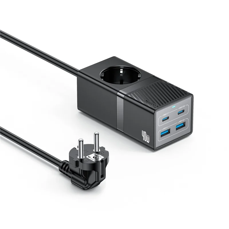 Station de charge rapide de bureau YESIDO MC35 40W GaN avec ports USB-C et USB-A - Prise EU