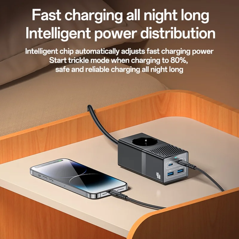 Station de charge rapide de bureau YESIDO MC35 40W GaN avec ports USB-C et USB-A - Prise EU