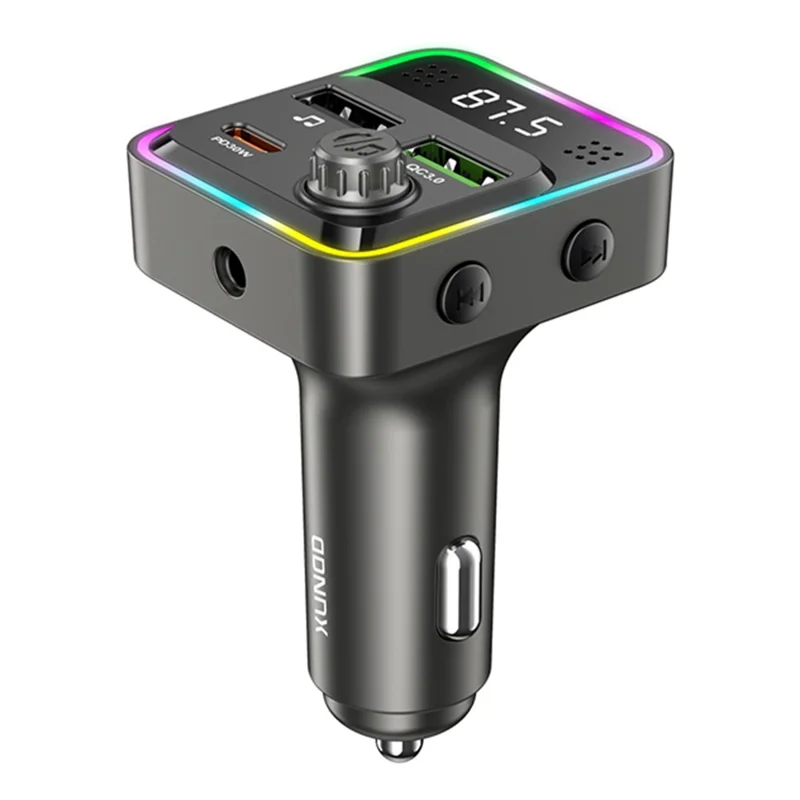 XUNDD XDCC-002 Auto-FM-Transmitter PD 30W Typ-C Dual-USB-Ports Ladegerät Freisprecheinrichtung Adapter