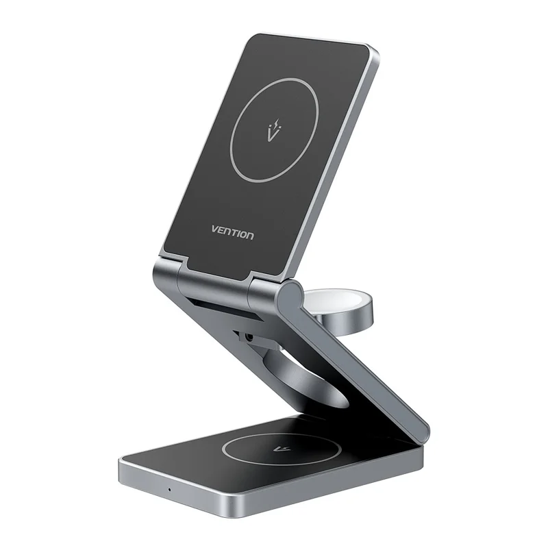 Soporte de carga inalámbrica magnético VENTION serie FGF 3 en 1 de 15W para teléfono móvil / Reloj / Auriculares