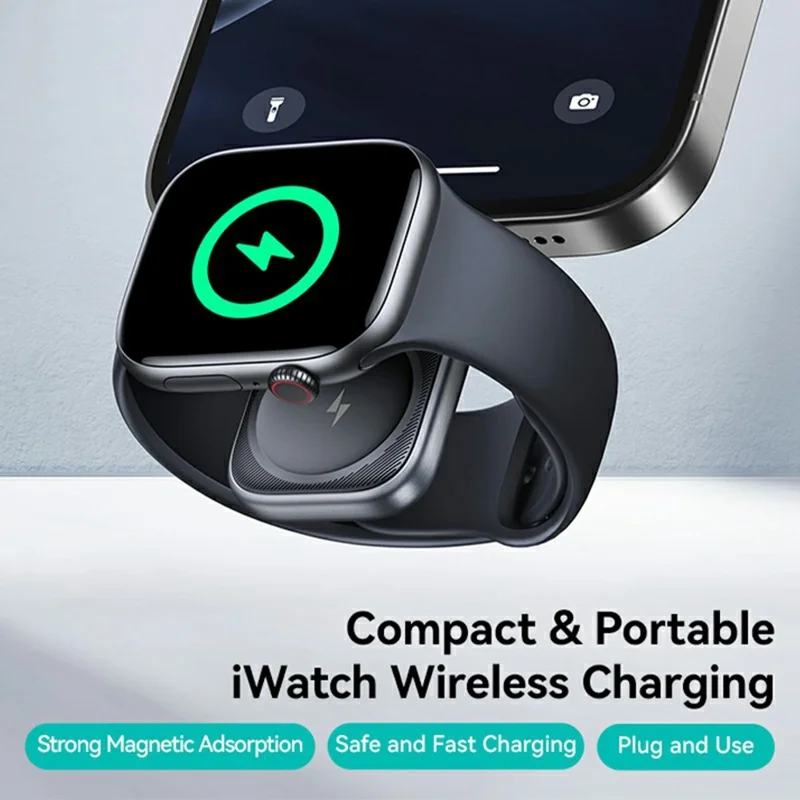 USAMS CD247 Plug and Play Portable 2.5W Wireless Charger Adapter with Type C Plug for Watch - Tarnish
