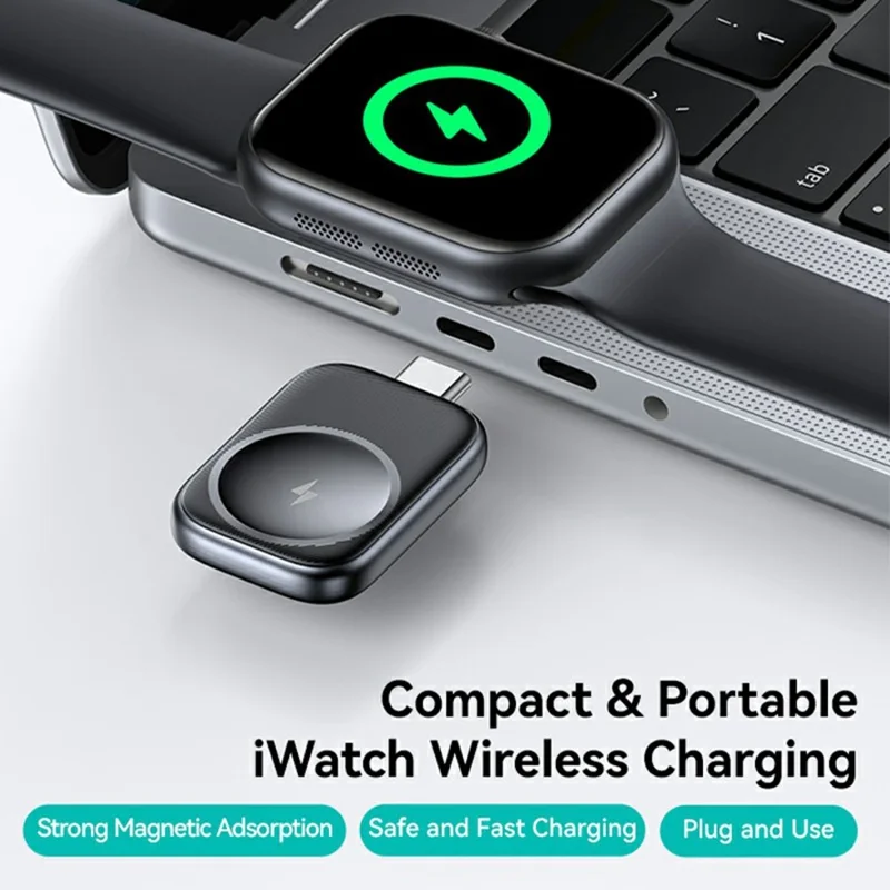 USAMS CD247 Plug and Play Portable 2.5W Wireless Charger Adapter with Type C Plug for Watch - Tarnish
