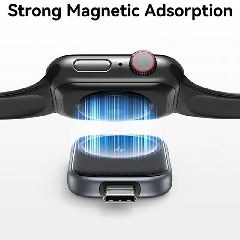 USAMS CD247 Plug and Play Portable 2.5W Wireless Charger Adapter with Type C Plug for Watch - Tarnish