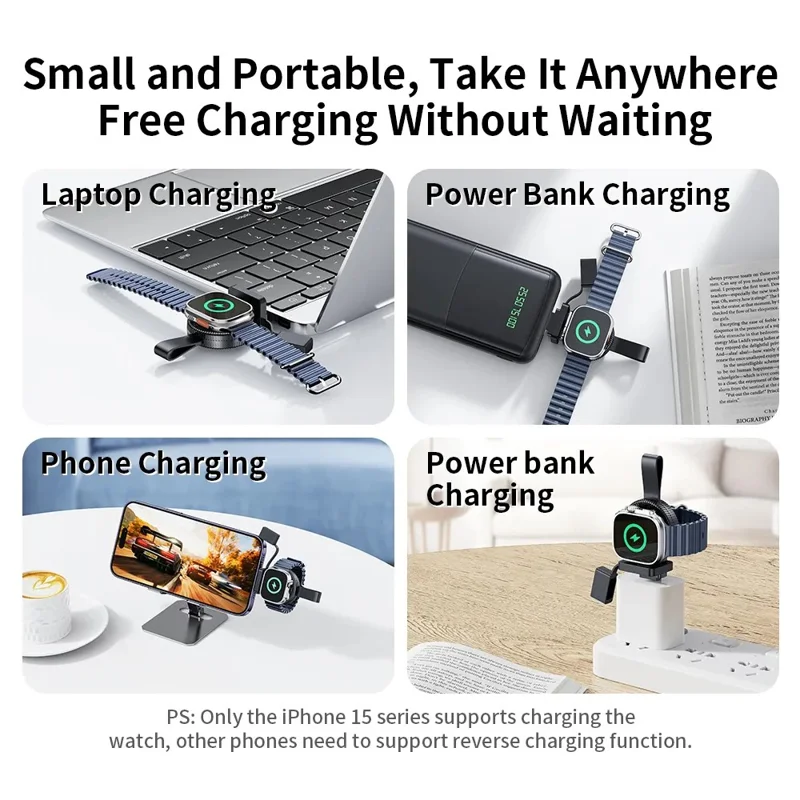 TRANYOO T-WF2 5W Type C Fast Charger for Apple Watch Portable Magnetic Wireless Charger