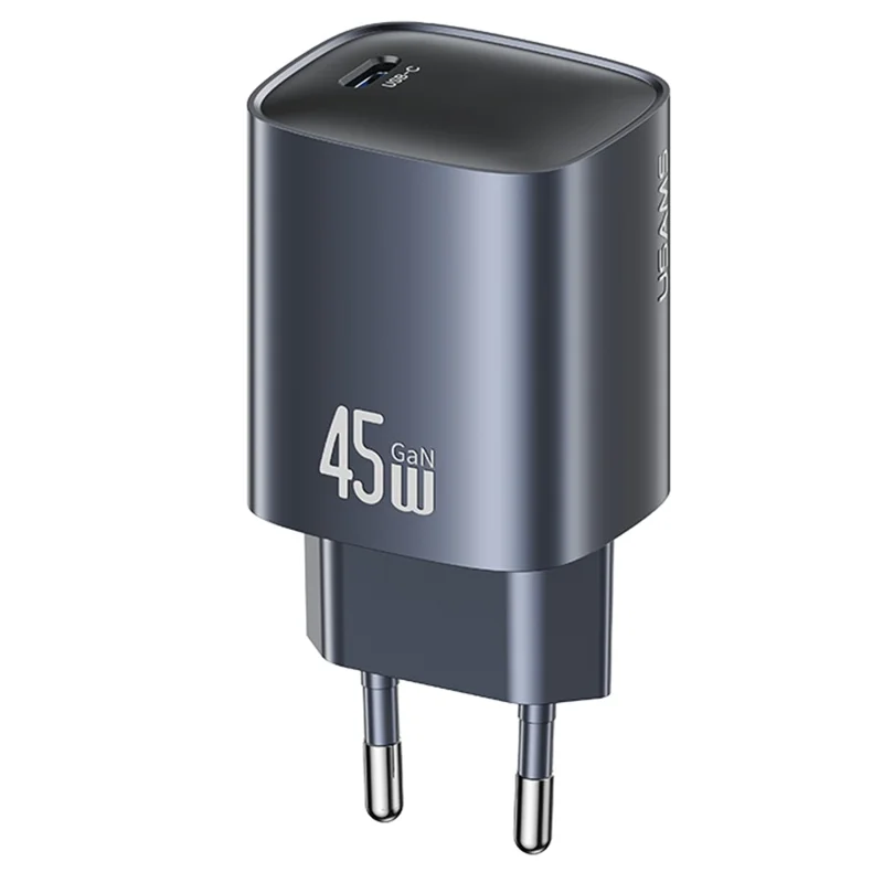 USAMS T66 45W Caricatore GaN Veloce Portatile Adattatore di Alimentazione per Telefono / Tablet / Laptop, Spina EU
