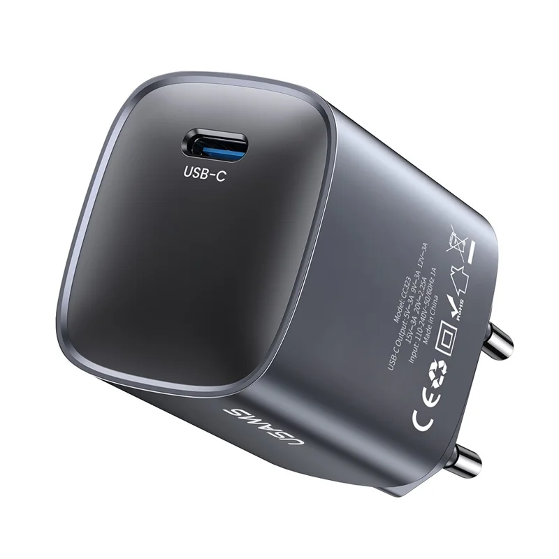 USAMS T66 45W Caricatore GaN Veloce Portatile Adattatore di Alimentazione per Telefono / Tablet / Laptop, Spina EU