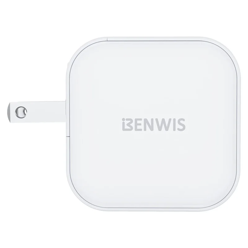 BENWIS 65W GaN Wall Charger 2 USB-C + 1 USB-A Laptop Phones Fast Charging Adapter - US Plug