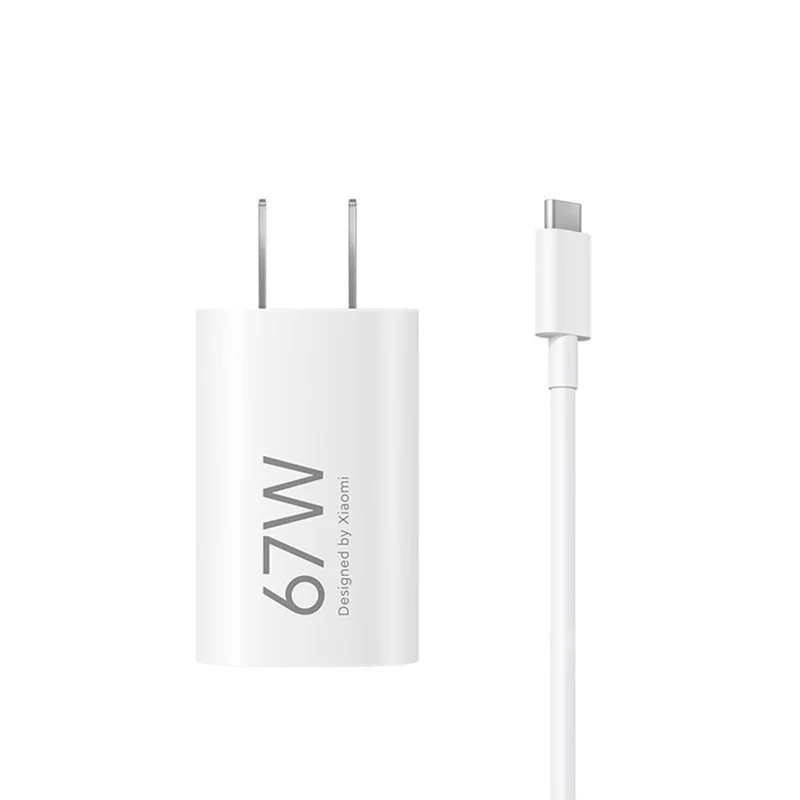 XIAOMI Portable 67W GaN Charger USB C Fast Charging Adapter with Type C Cable for Smartphone Laptop, CN Plug