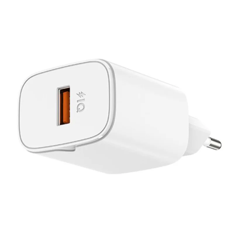 RECCI RC51E 18W QC3.0 Fast Charging Adapter Portable EU Plug USB-A Wall Charger for iPhone / Samsung / iPad