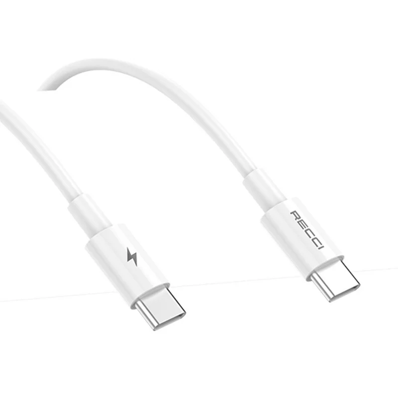 RECCI RC106E Portable EU Plug GaN PD 25W USB-C Wall Charger with Type C to Type C Fast Charging Cable