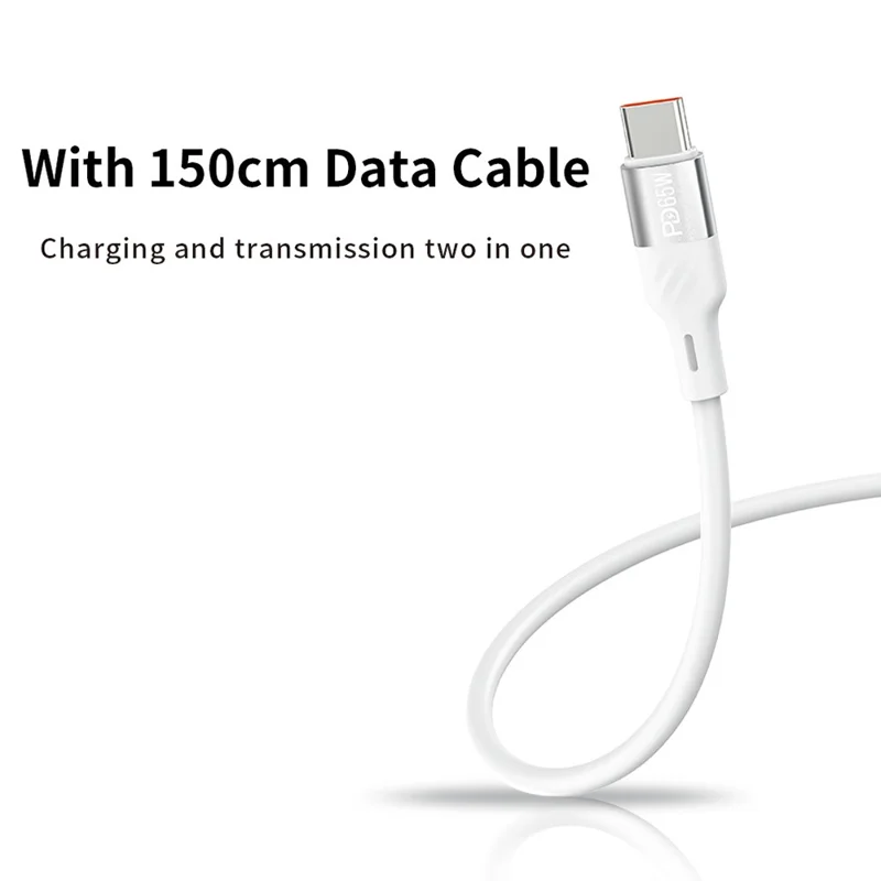 RECCI RC83ECC 35W GaN Fast Charger USB A + Type C Dual Port EU Plug Wall Charger with 1.5m Type C to Type C Cable